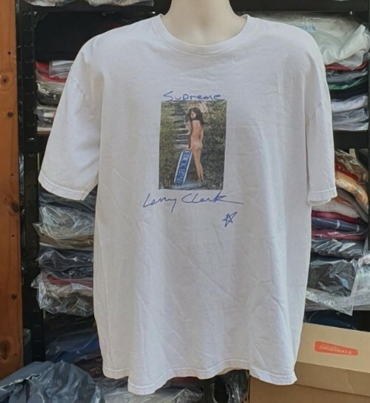 2004 Supreme Larry Clark Fuc* Bush tee white T-shirt size XL Vintage Very Rare