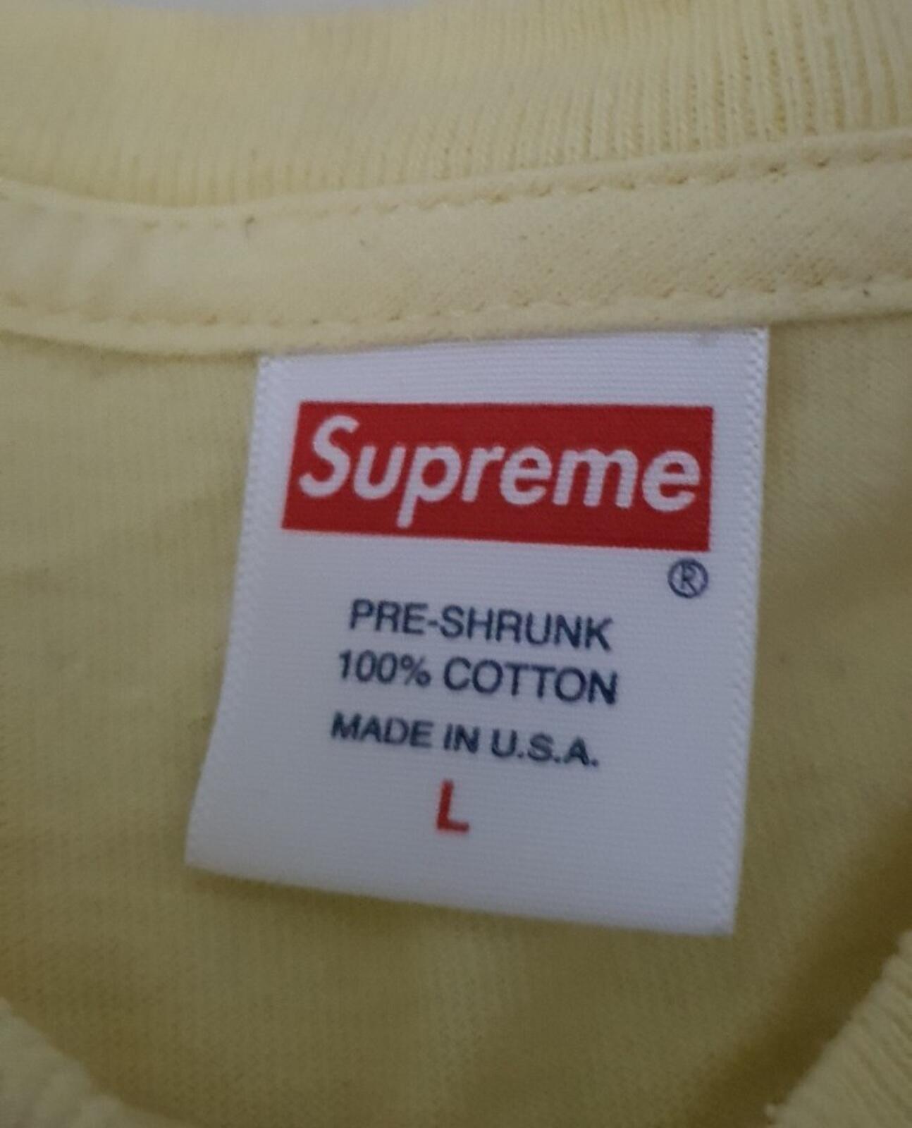 FW18 Supreme Madonna tee t-shirt L large pale yellow
