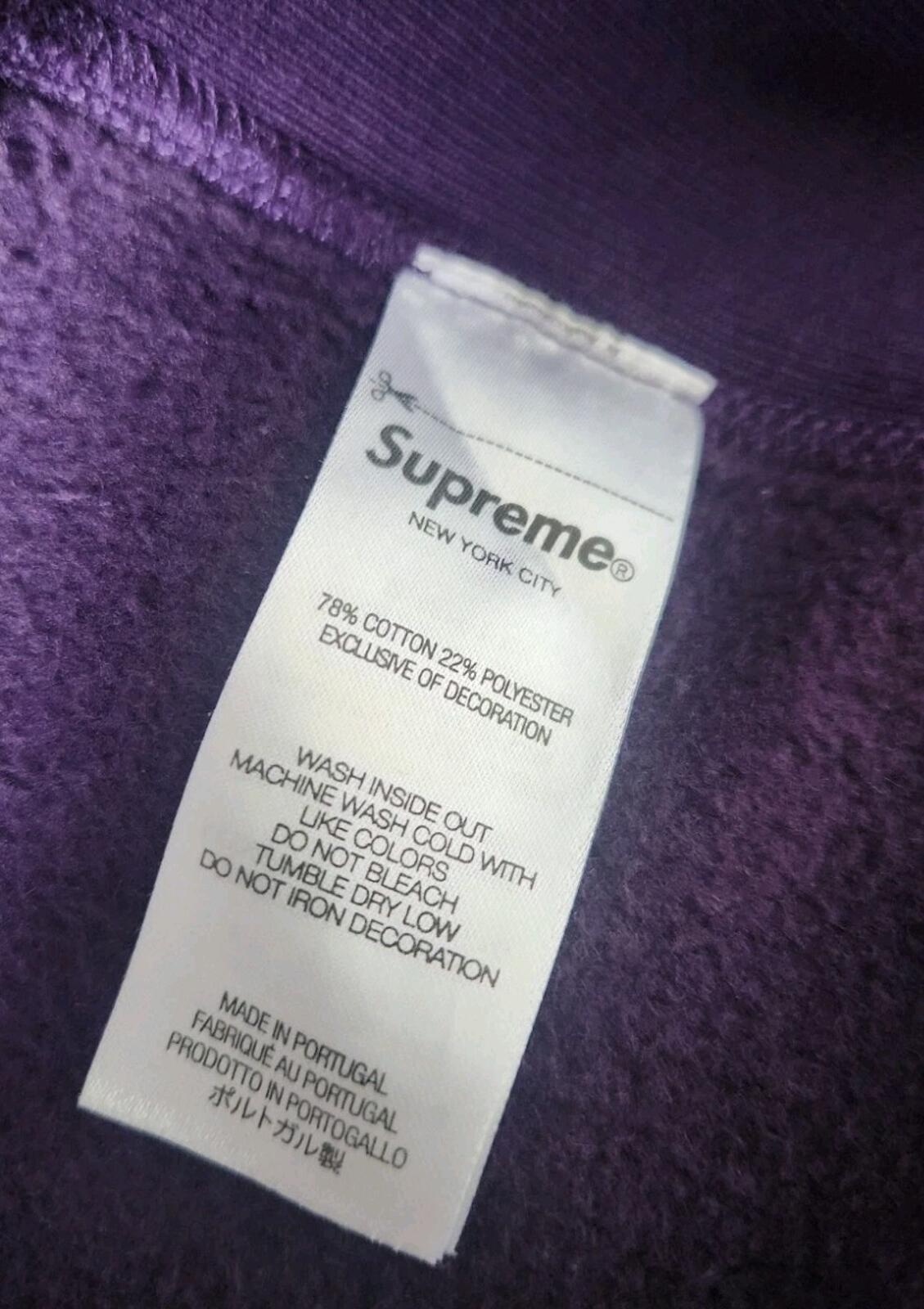 FW23 Supreme Varsity Hooded Sweatshirt size L large dark purple hoodie
