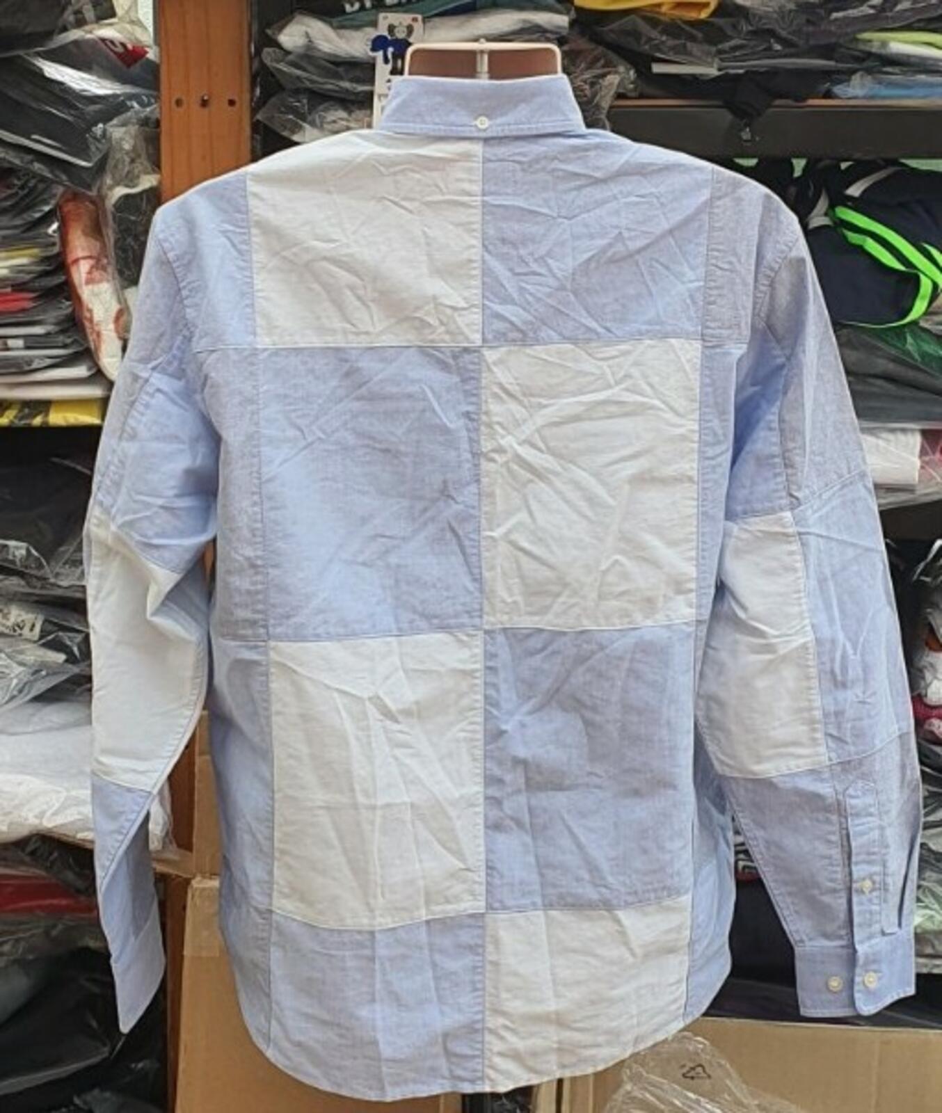 FW20 Supreme Patchwork Oxford Shirt Blue Size S