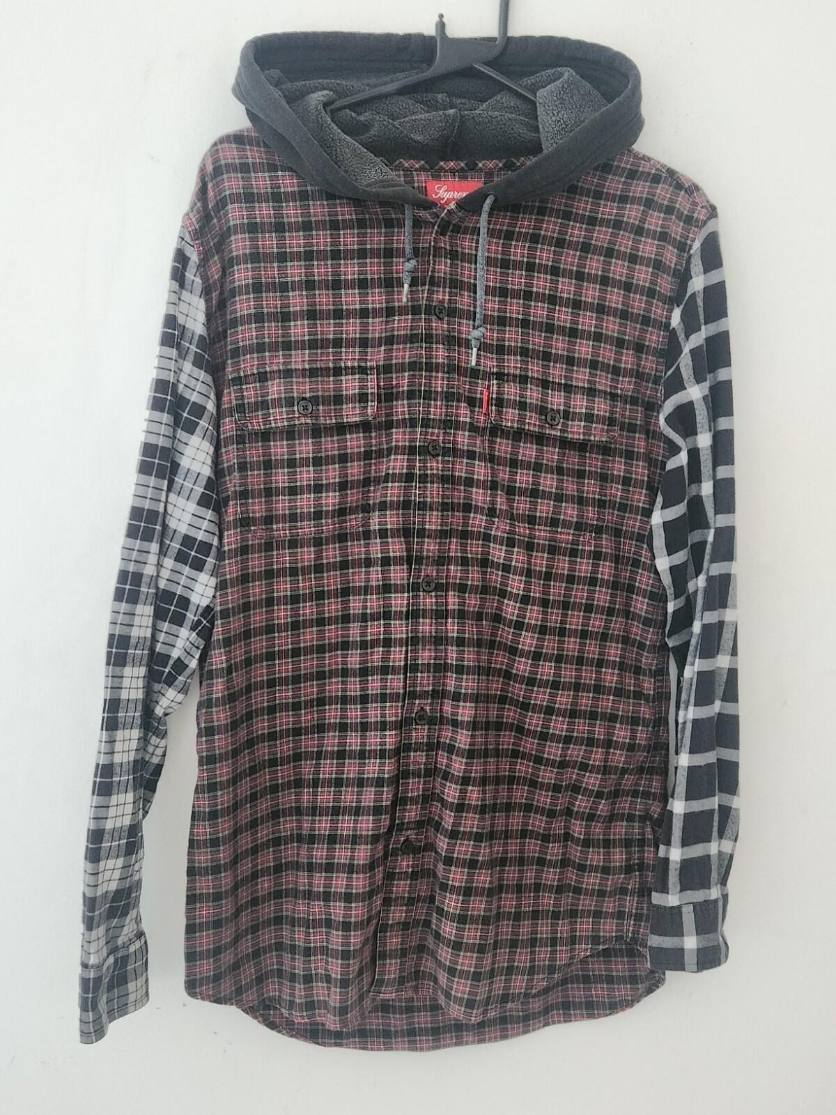 SS14 Supreme Hooded Flannel Shirt Rare Vintage 2014 Size M Medium