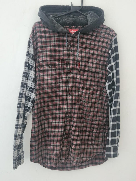 SS14 Supreme Kapuzenflanellhemd Selten Vintage 2014 Größe M Medium