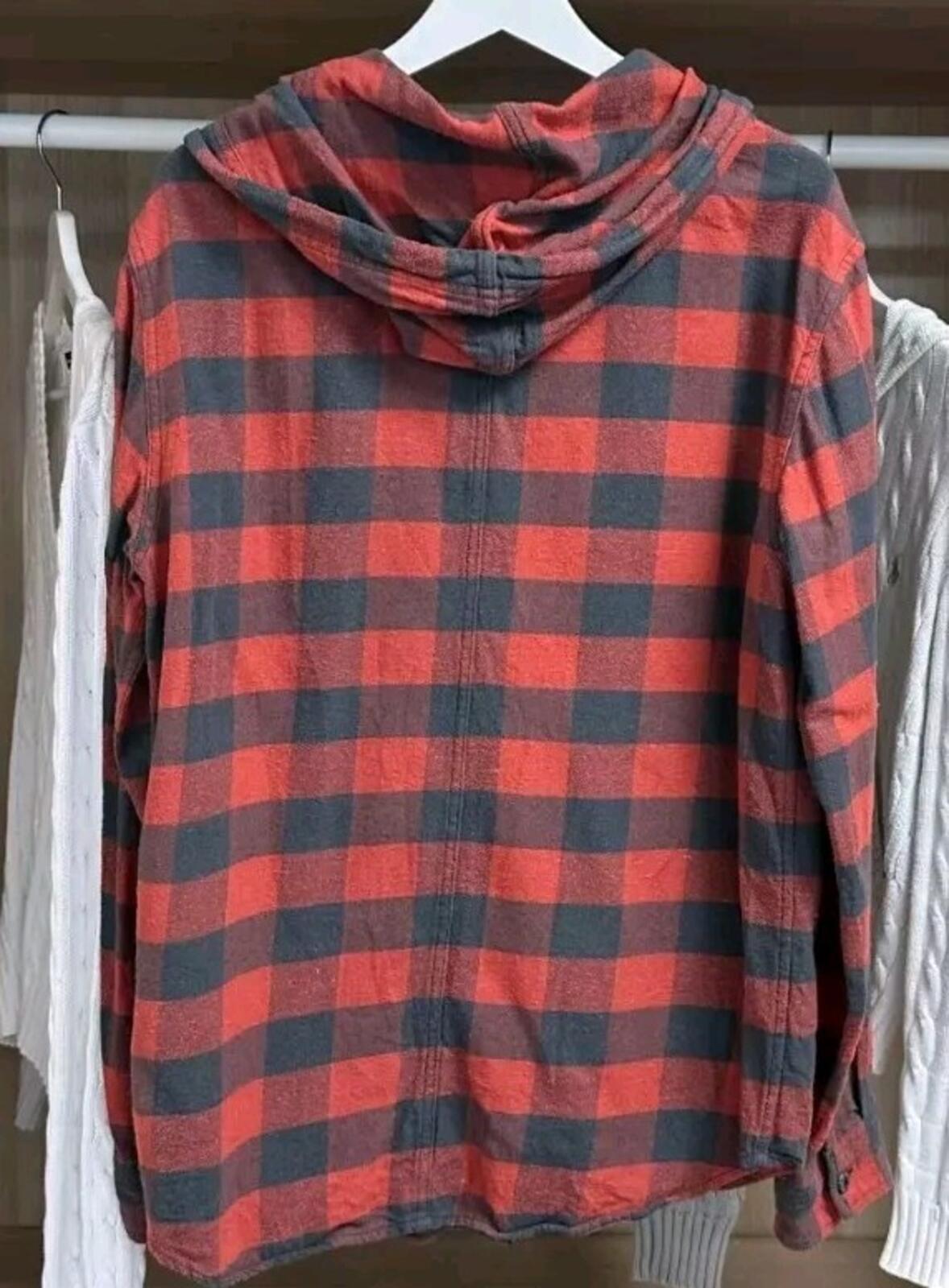 FW17 Supreme Hooded Buffalo Flannel Plaid shirt size M