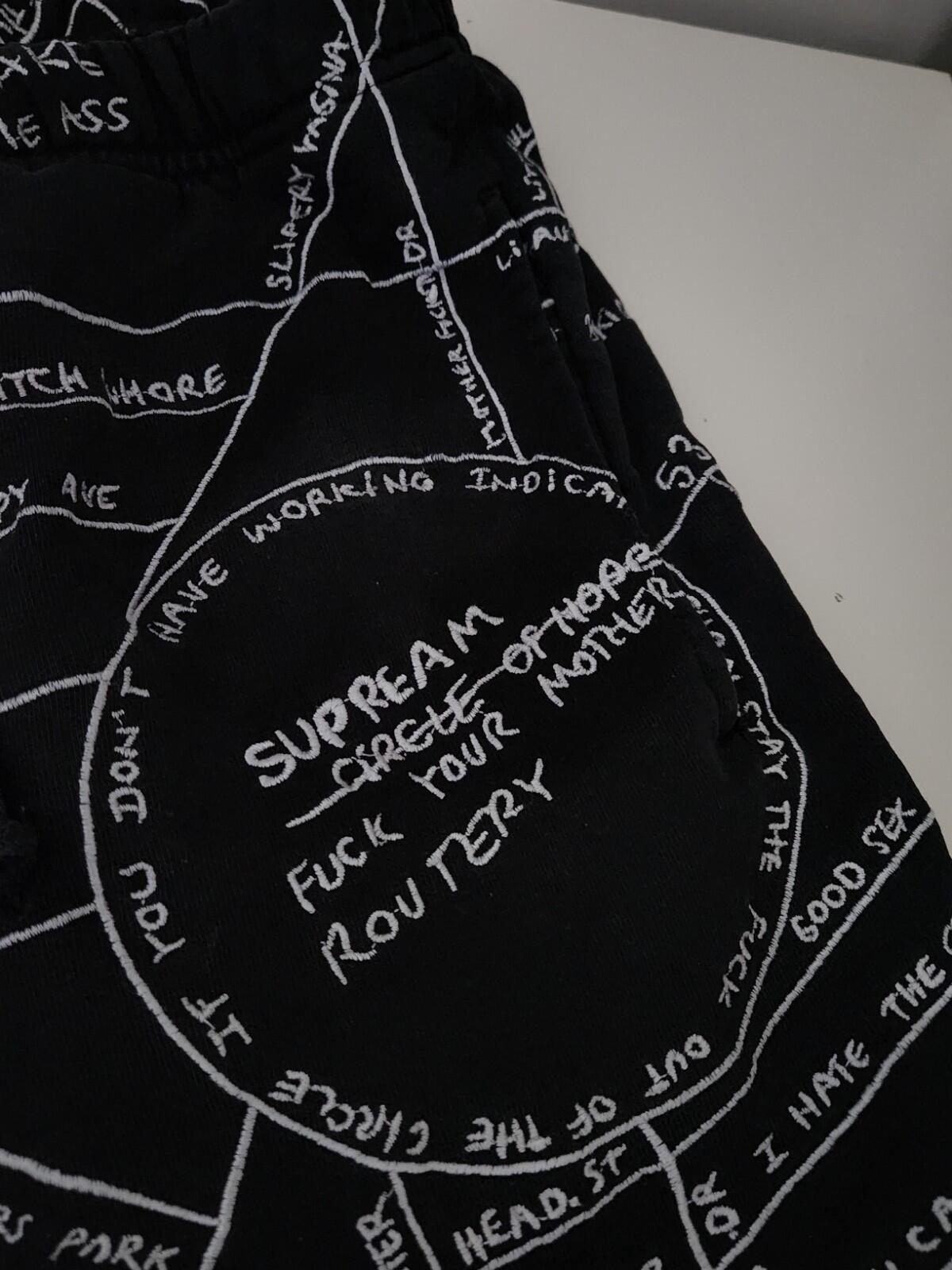 SS20 Supreme Gonz Embroidered Map sweatshort S Small Black shorts Mark Gonzales