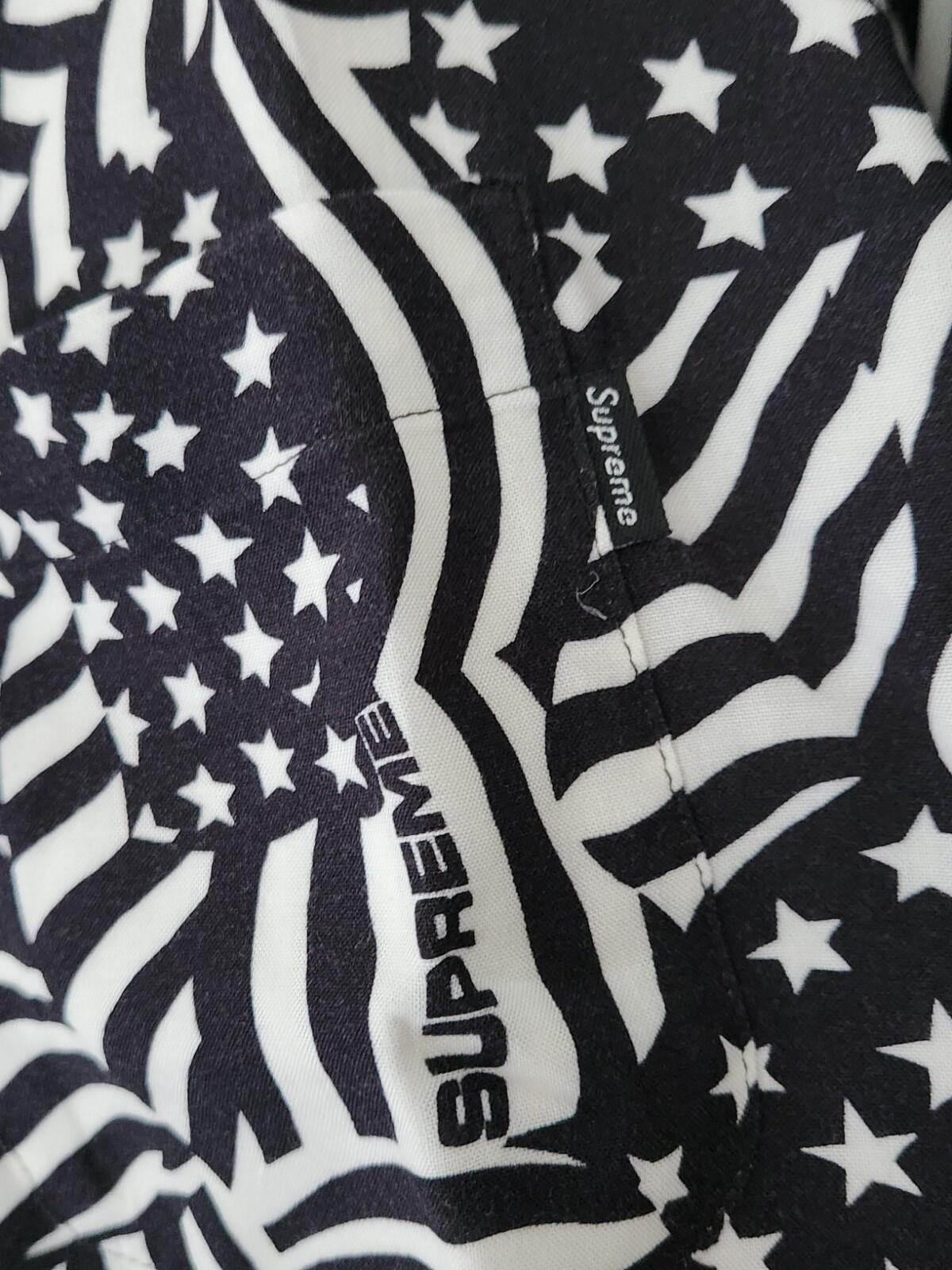 SS20 Supreme Flags Rayon Shirt black size M Medium short sleeve