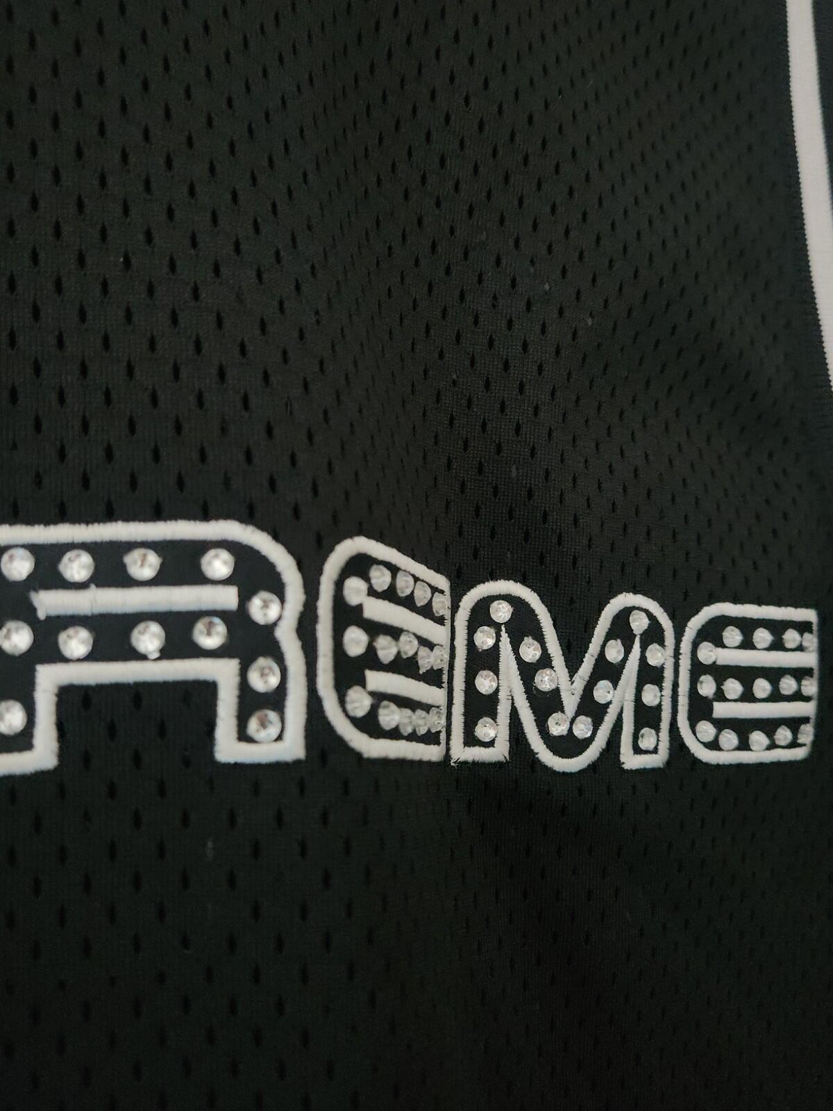 Camiseta de baloncesto sin mangas Supreme Rhinestone SS19 talla M color negro
