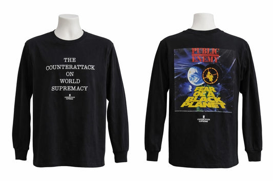 Camiseta negra de manga larga SS18 Supreme x Undercover x Public Enemy Counterattack Talla M