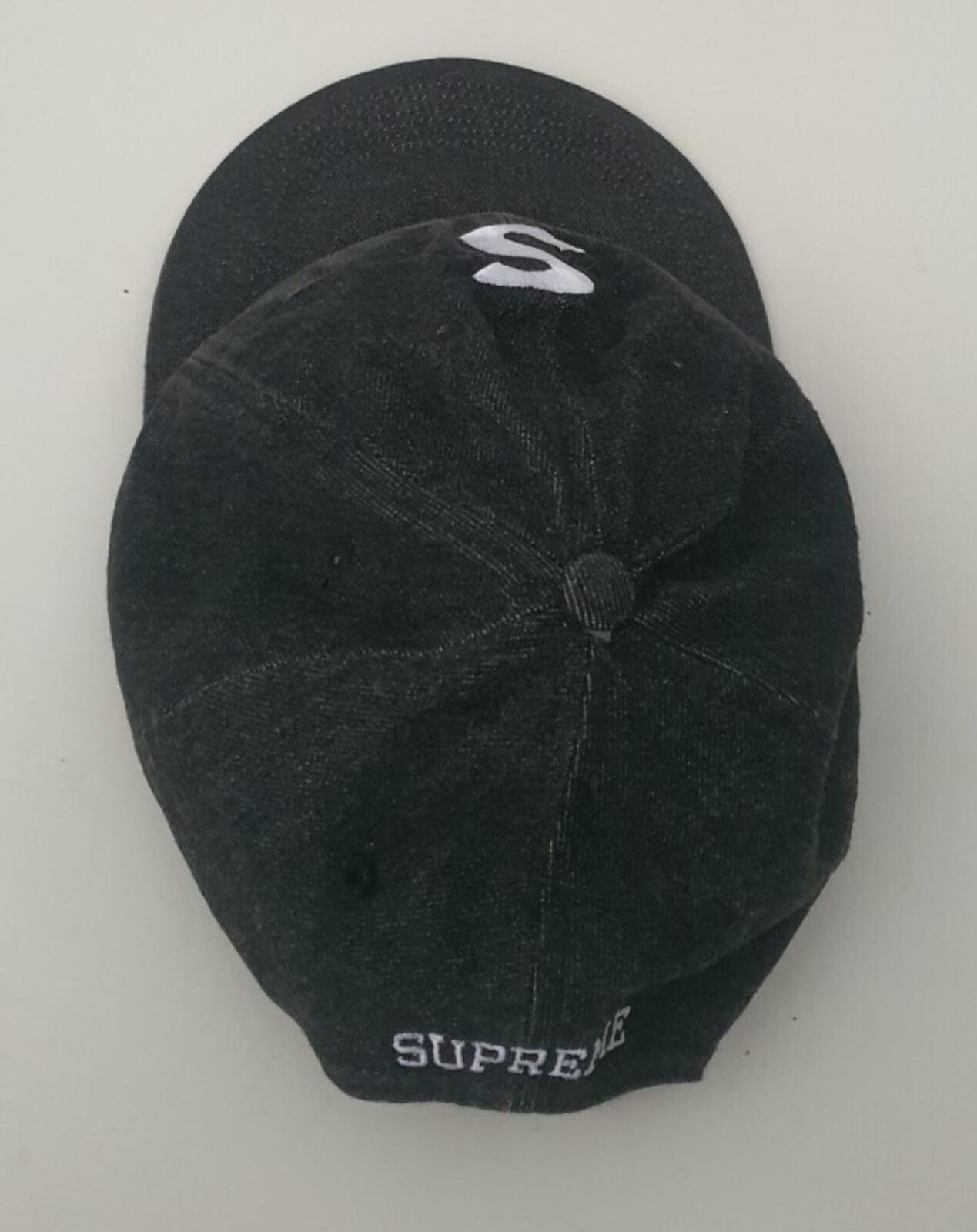 SS22 Supreme x KEVLAR Denim S Logo 6-Panel Cap Schwarz aus Kevlar