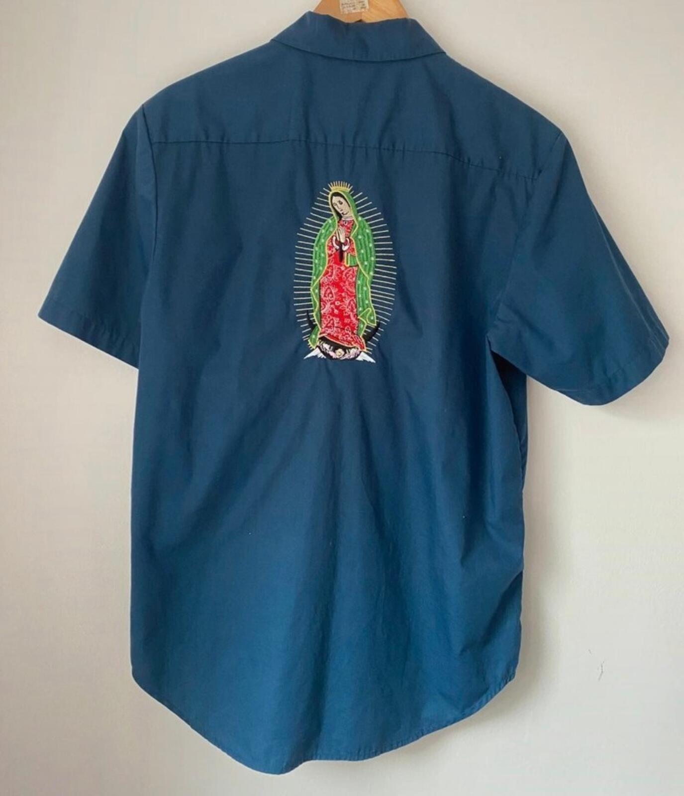 SS16 Supreme Virgin Mary Work S/S Shirt Blue Size M