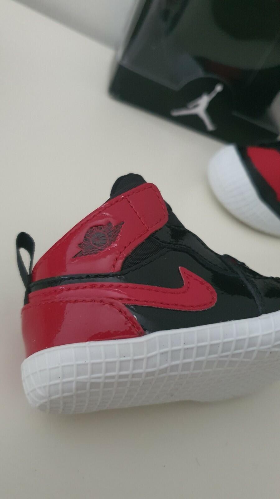 JORDAN 1 Crib Bootie US 4C UK 3.5 EUR 19.5 Baby Bootie Infant nike Bred patent