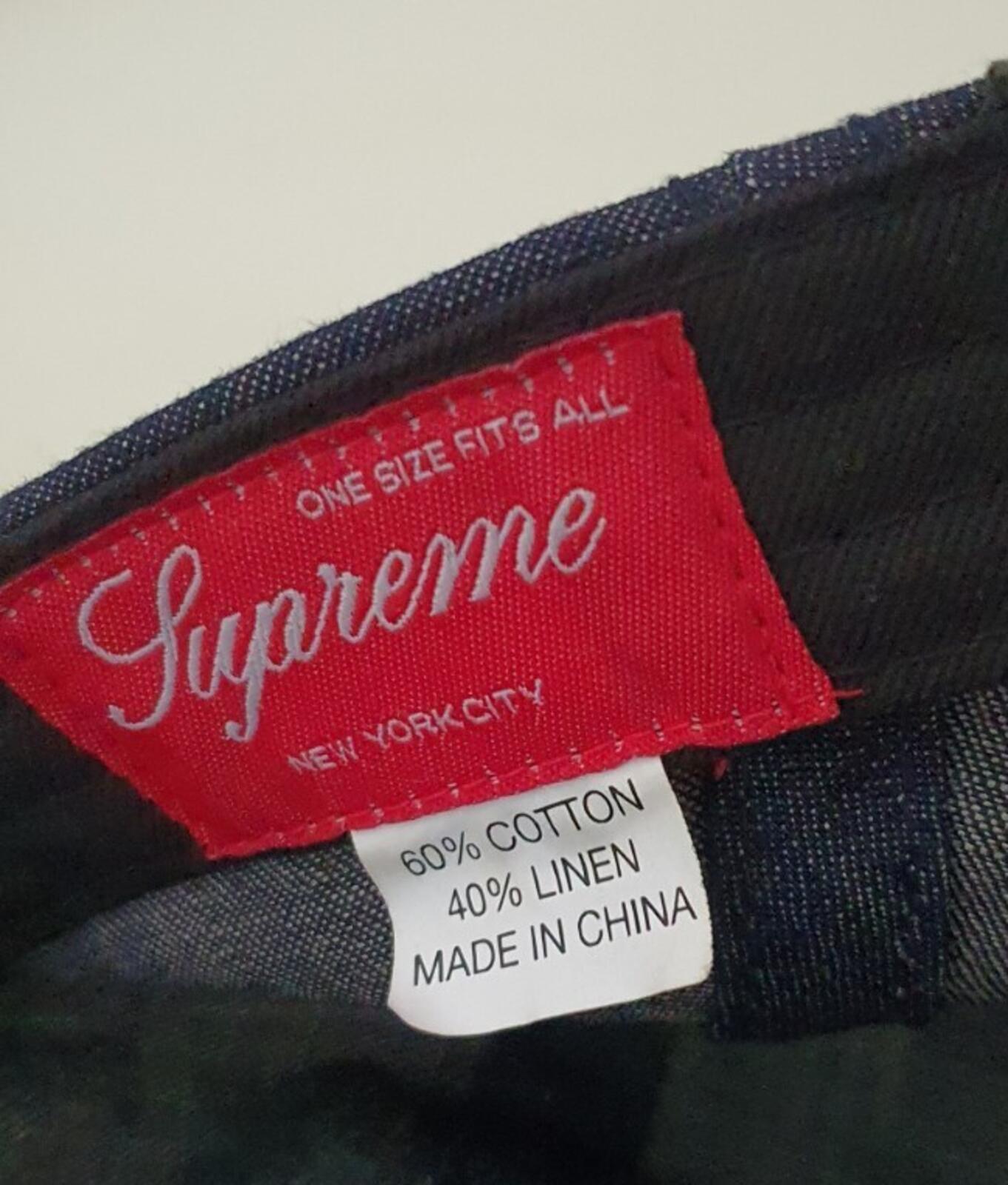 SS11 Supreme Denim Sports Cap Leinen Fitted Hat Vintage 2011 Sehr selten