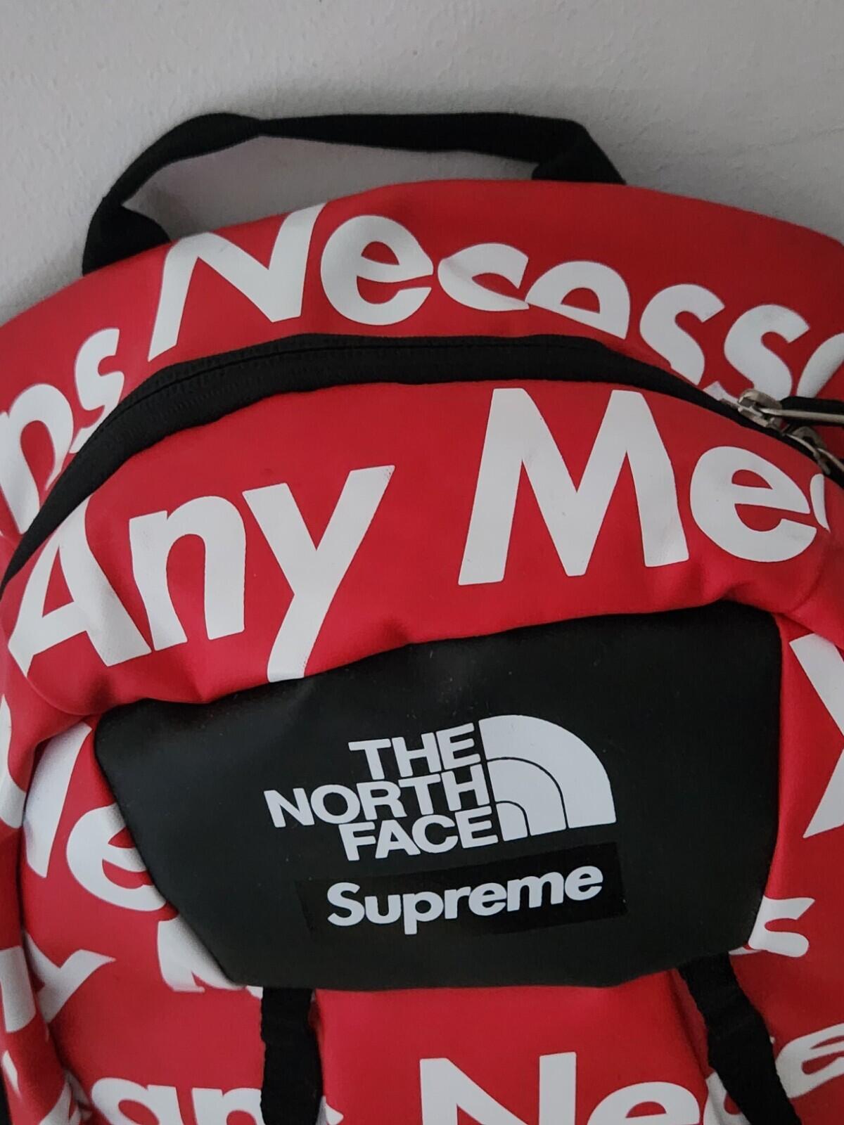 FW15 Supreme x The North Face By Any Means Base Camp Crimp Backpack Red BAMN bag