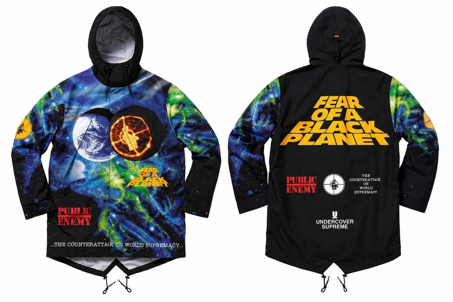 SS18 Supreme x Undercover x Public Enemy Fear of Black Planet Parka Size M