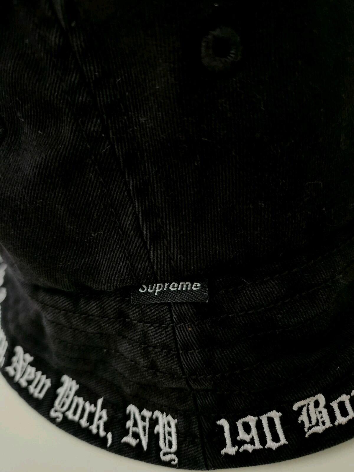 SS23 Supreme Embroidered Brim crusher S/M Black bucket hat 190 Bowery New York