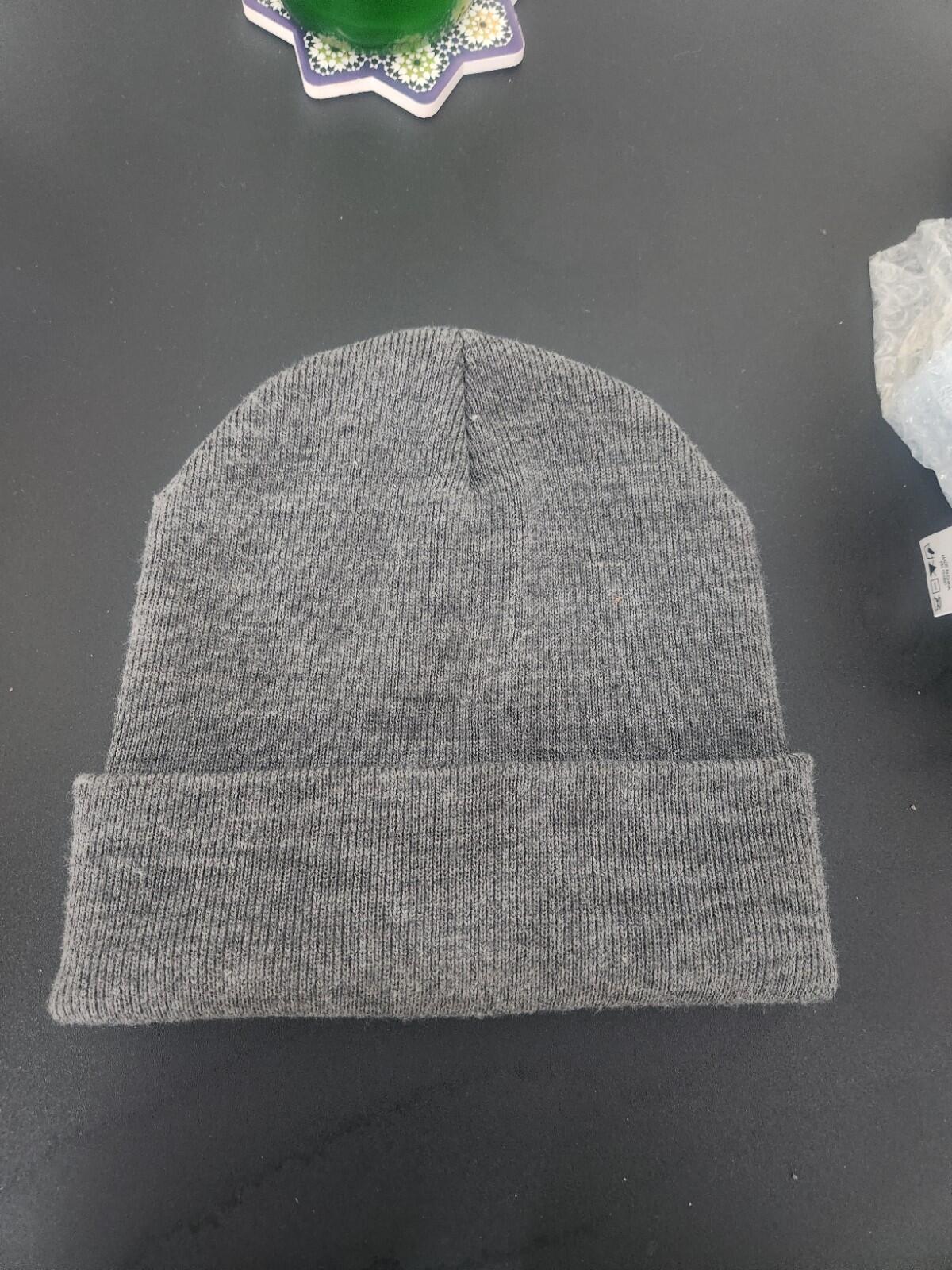 FW12 Supreme Metal Plate Beanie Grey