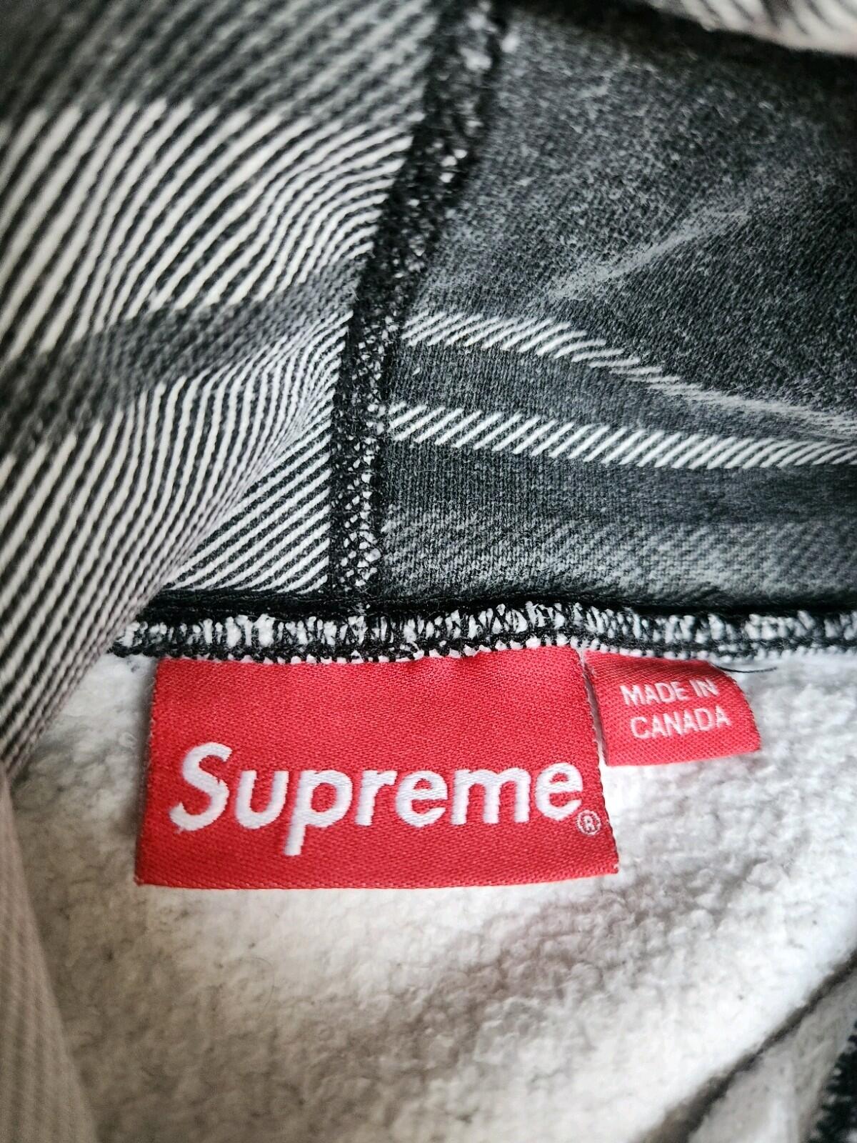 FW14 Supreme Plaid Pullover Size M Medium Rare Vintage Hooded Sweatshirt Hoodie