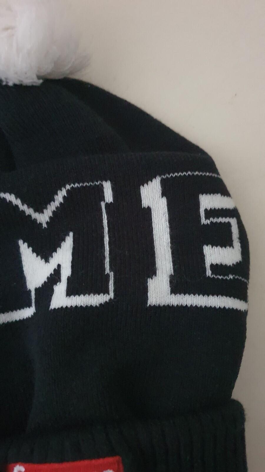 FW15 Supreme Banner New Era navy / white beanie small box logo Rare