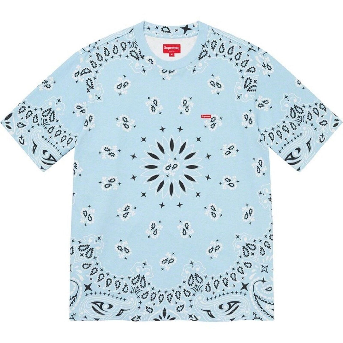SS21 Supreme Small Box Logo Tee Light Blue Bandana Size M