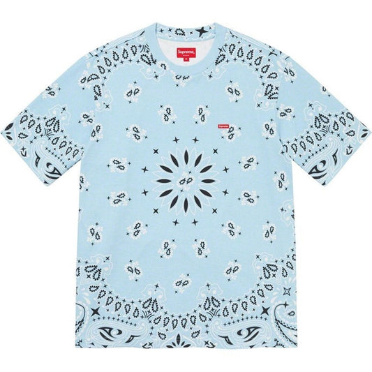 SS21 Supreme Small Box Logo Tee Light Blue Bandana Size M
