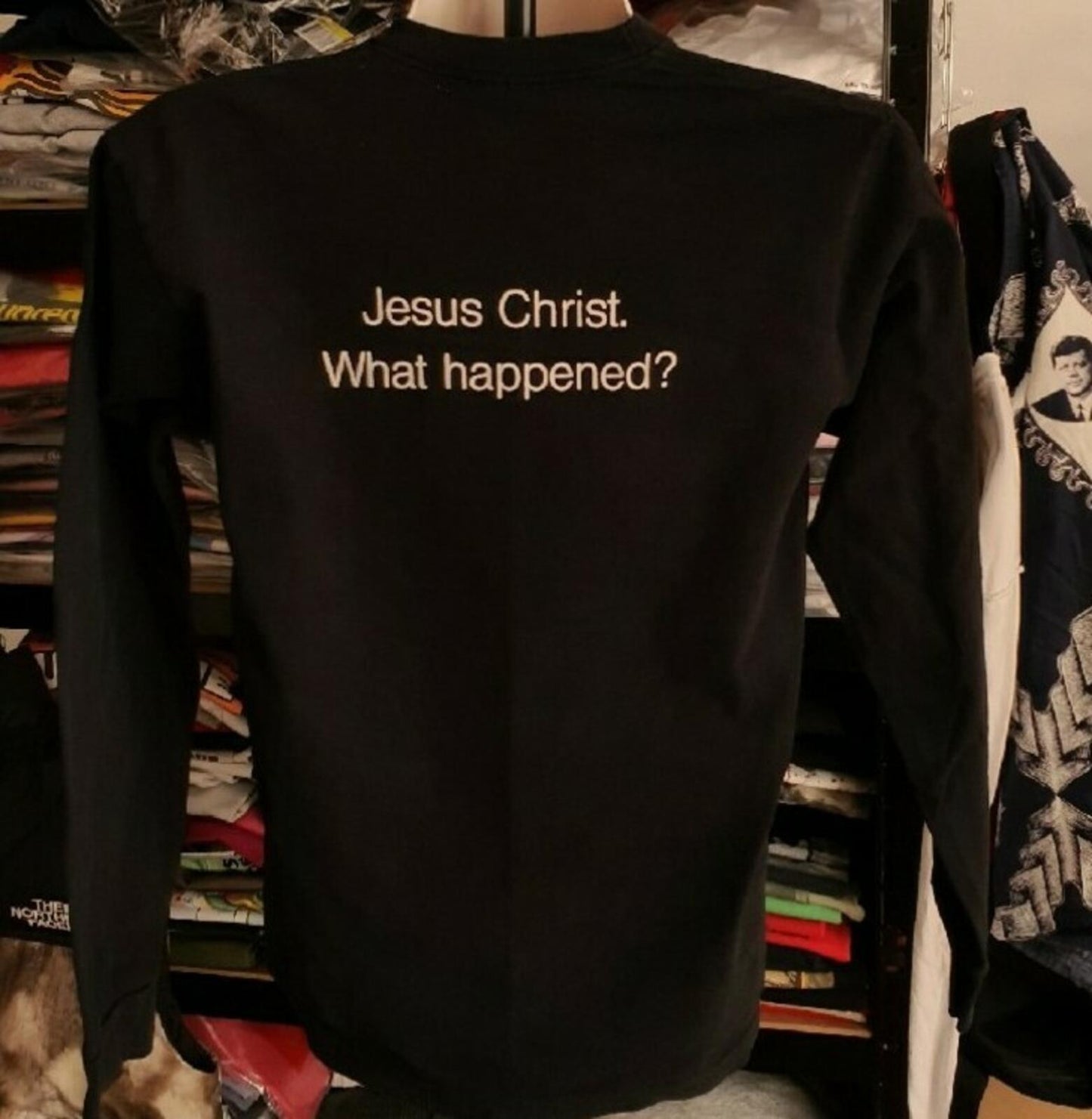 SS15 Supreme KIDS Blunt black L/S Tee T-shirt Jesus Christ