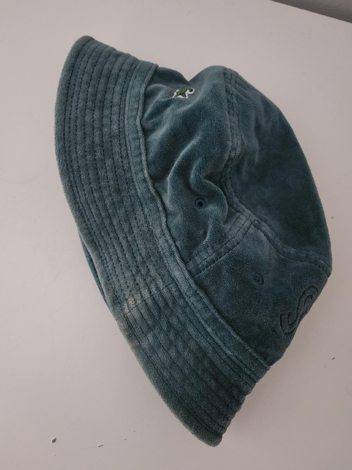 SS18 Supreme x Lacoste Velour crusher size M Medium Teal bucket hat