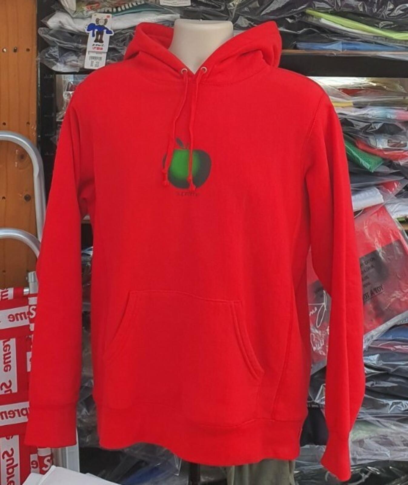 SS19 Supreme Apple Hooded Sweatshirt Red Size M