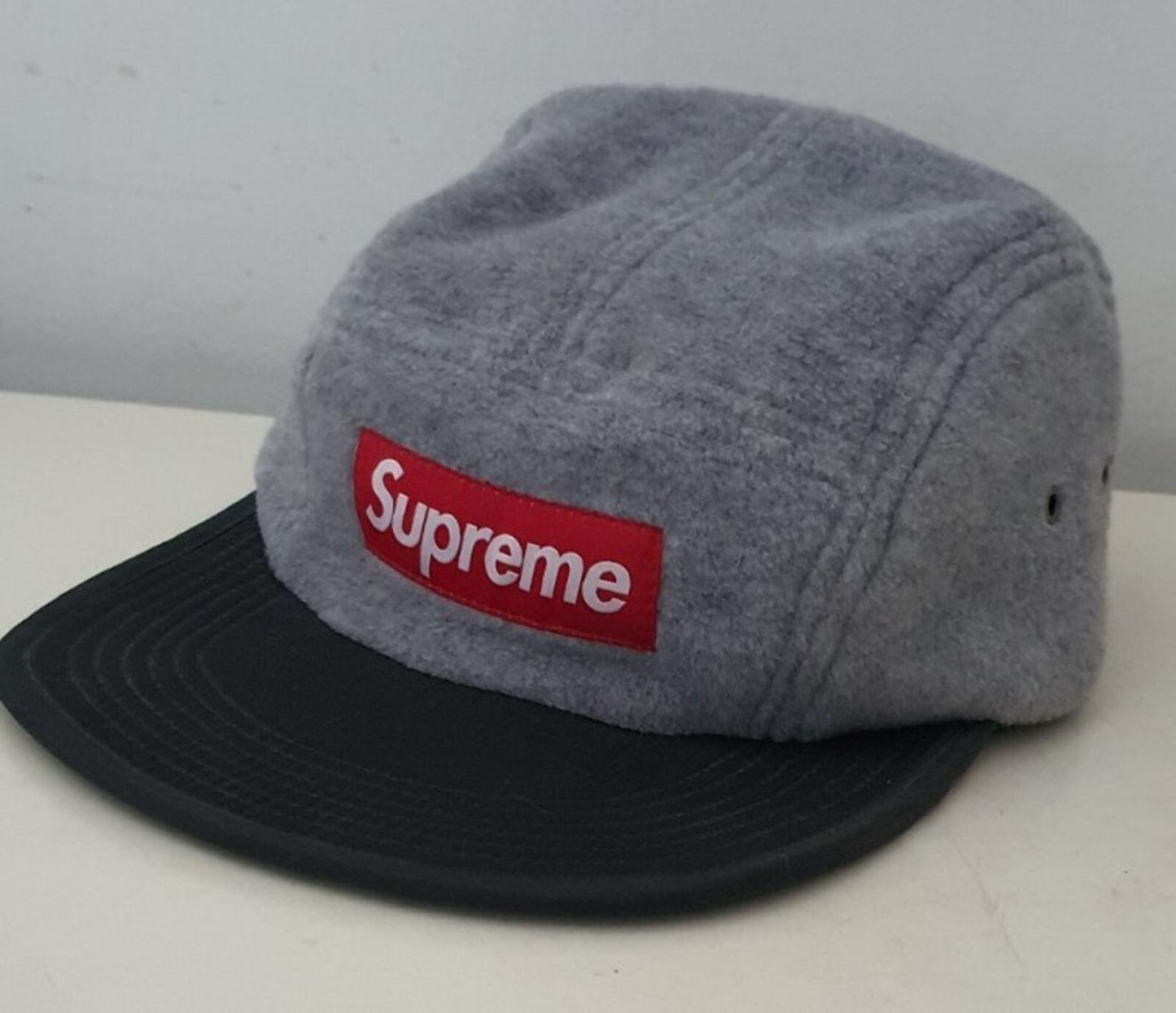 FW11 Supreme Polar Fleece Soft Bill Camp Cap grey Hat vintage 2011 polartec Rare