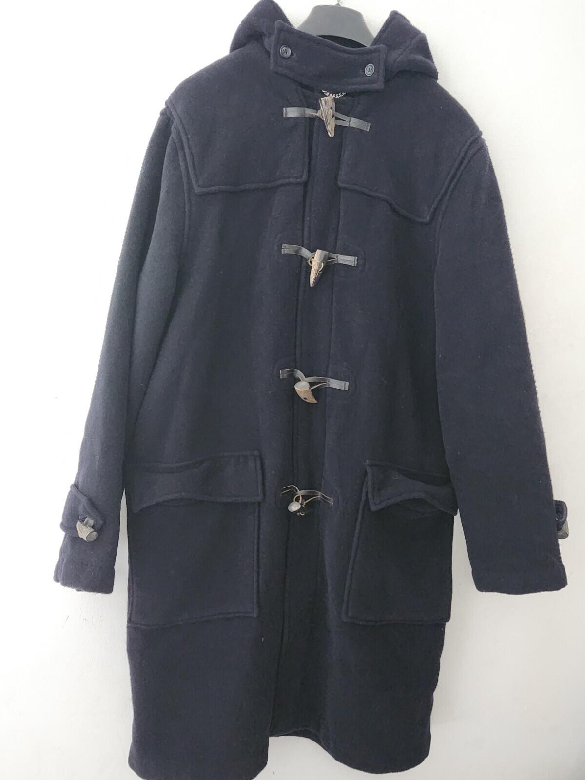 Burberry Duffle Wool Hooded Coat Navy Tartan Size Boys 14Y Fits Mens M Medium