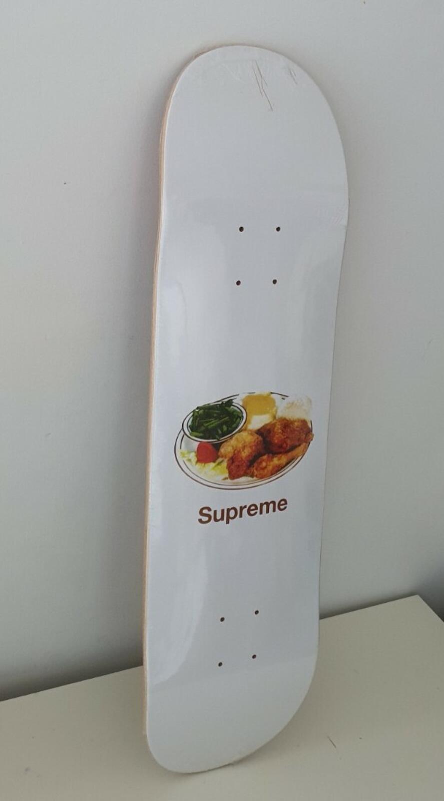 SS18 Supreme Chicken Dinner Skateboard Deck White Size 8.375” x 32.375”
