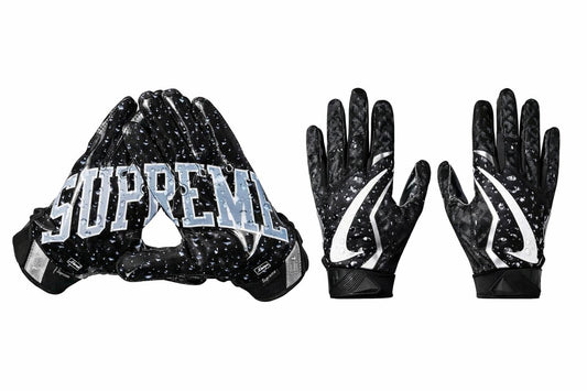 HW18 Supreme x Nike Vapor Jet 4.0 Football Handschuhe Schwarz Größe L