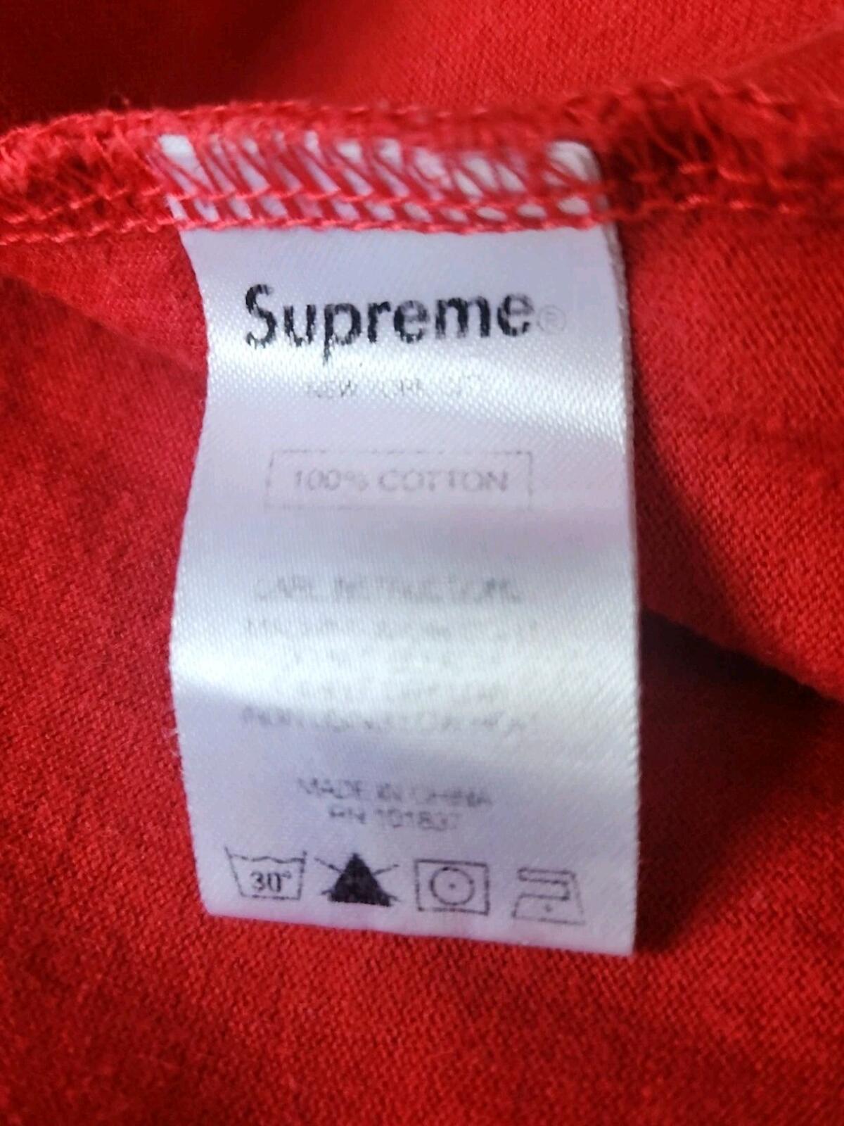 FW14 Supreme Logo Rib L/S Tee Size M Medium Jumper Crewneck Red Vintage 2014