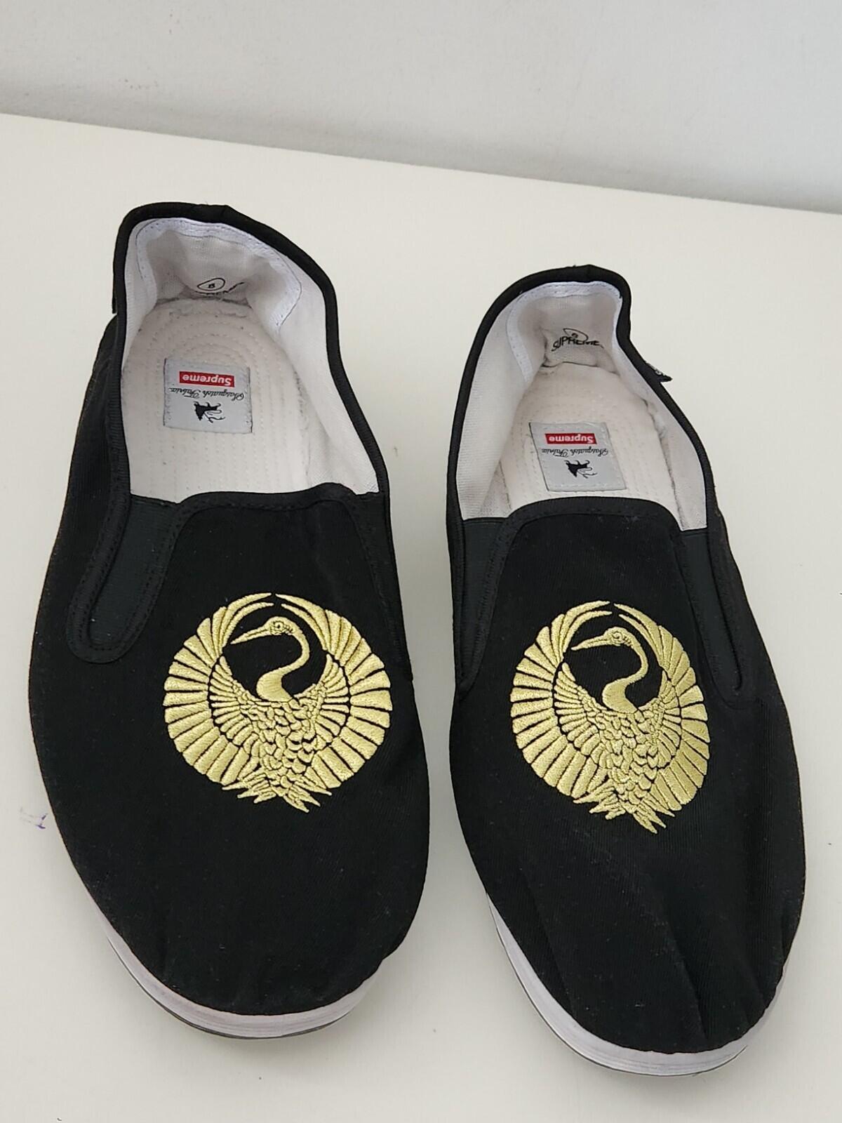SS16 Supreme Sasquatchfabrix black slip on shoes size UK 7 US 8