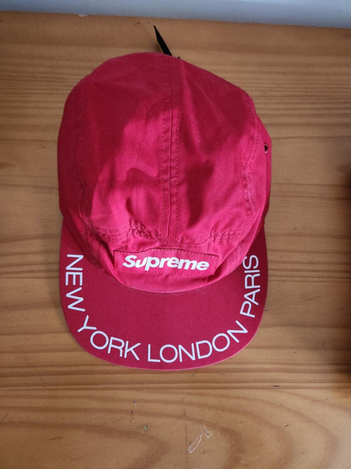 SS18 Supreme Visor Print Camp Cap Red