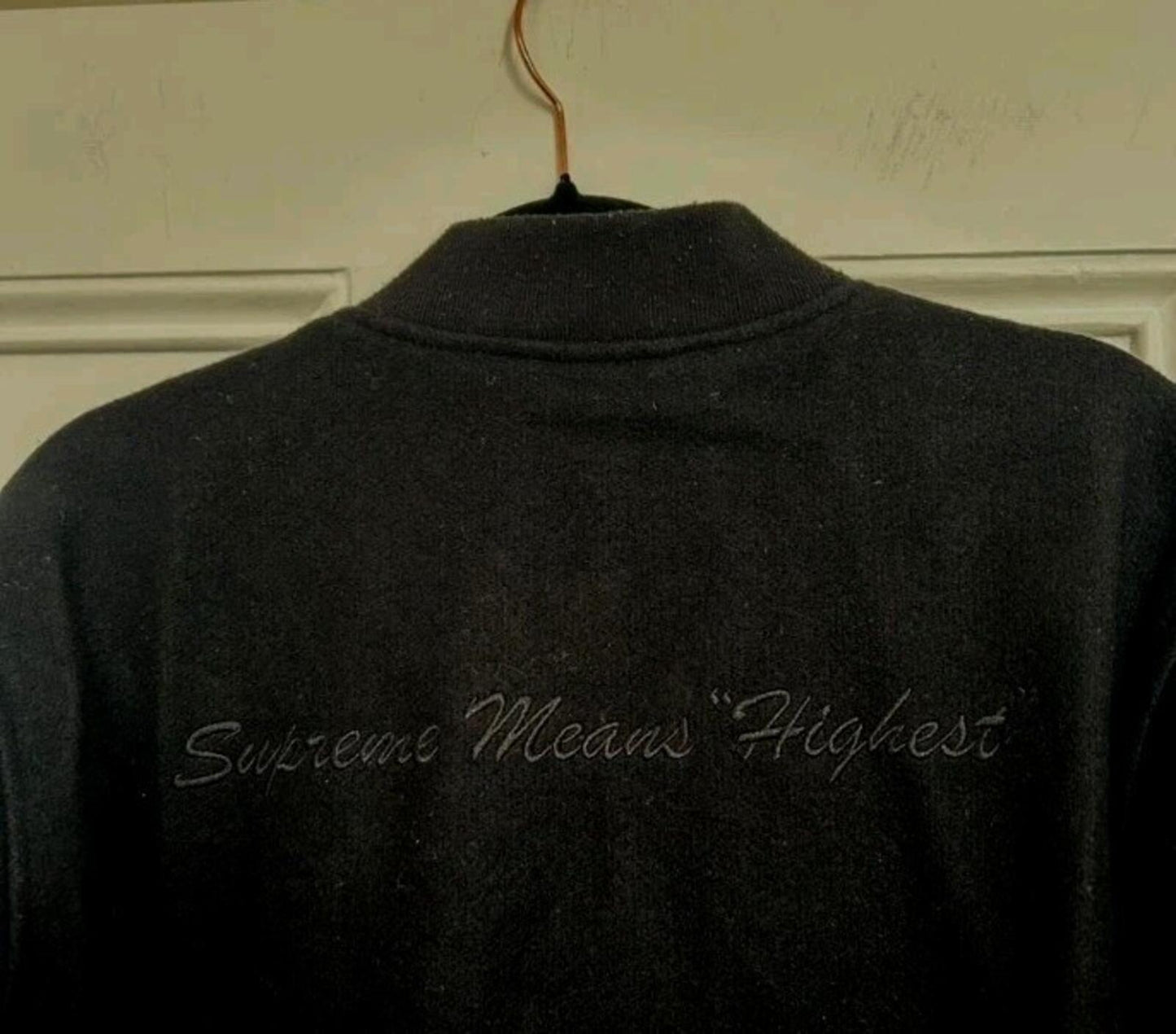 Chaqueta de lana Supreme Old English con cremallera Varsity FW14 negra talla L