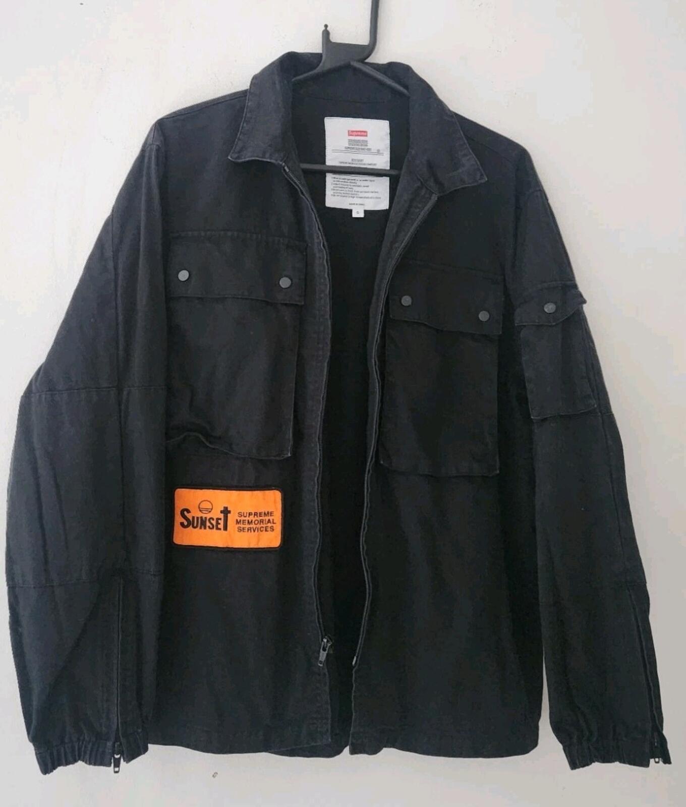 SS17 Supreme BDU Hemd Sunset Washed Schwarz Größe S