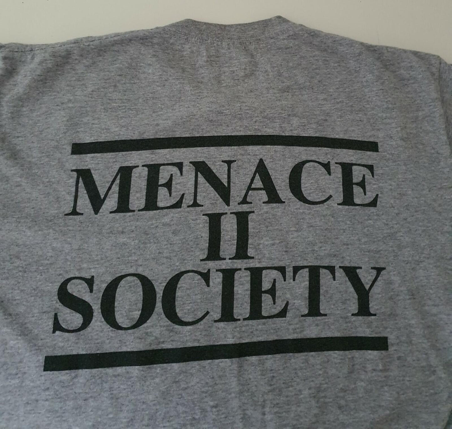 2003 Supreme Land of Opportunity / Menace II Society Tee Heather Grey Size L