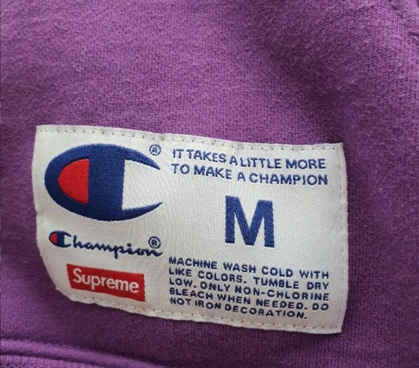 SS19 Supreme x Champion Kapuzenpullover Violett Größe M