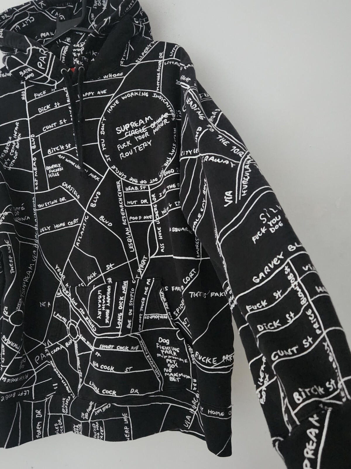SS19 Supreme Gonz Embroidered Map Hooded Sweatshirt medium Black Hoodie Gonzales
