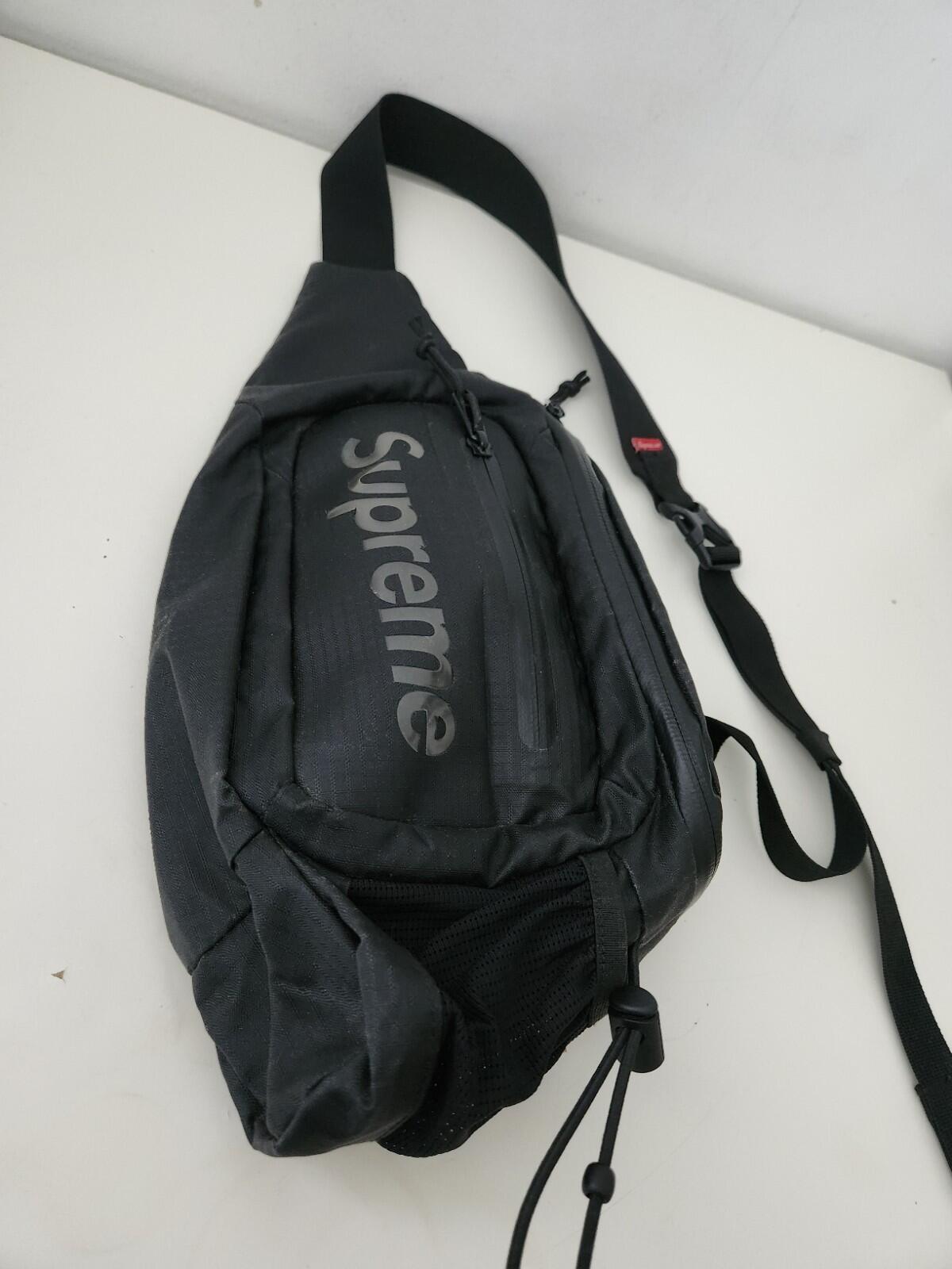 SS21 Supreme Sling Bag Black Water Resistant Shoulder Waist Nylon Ripstop