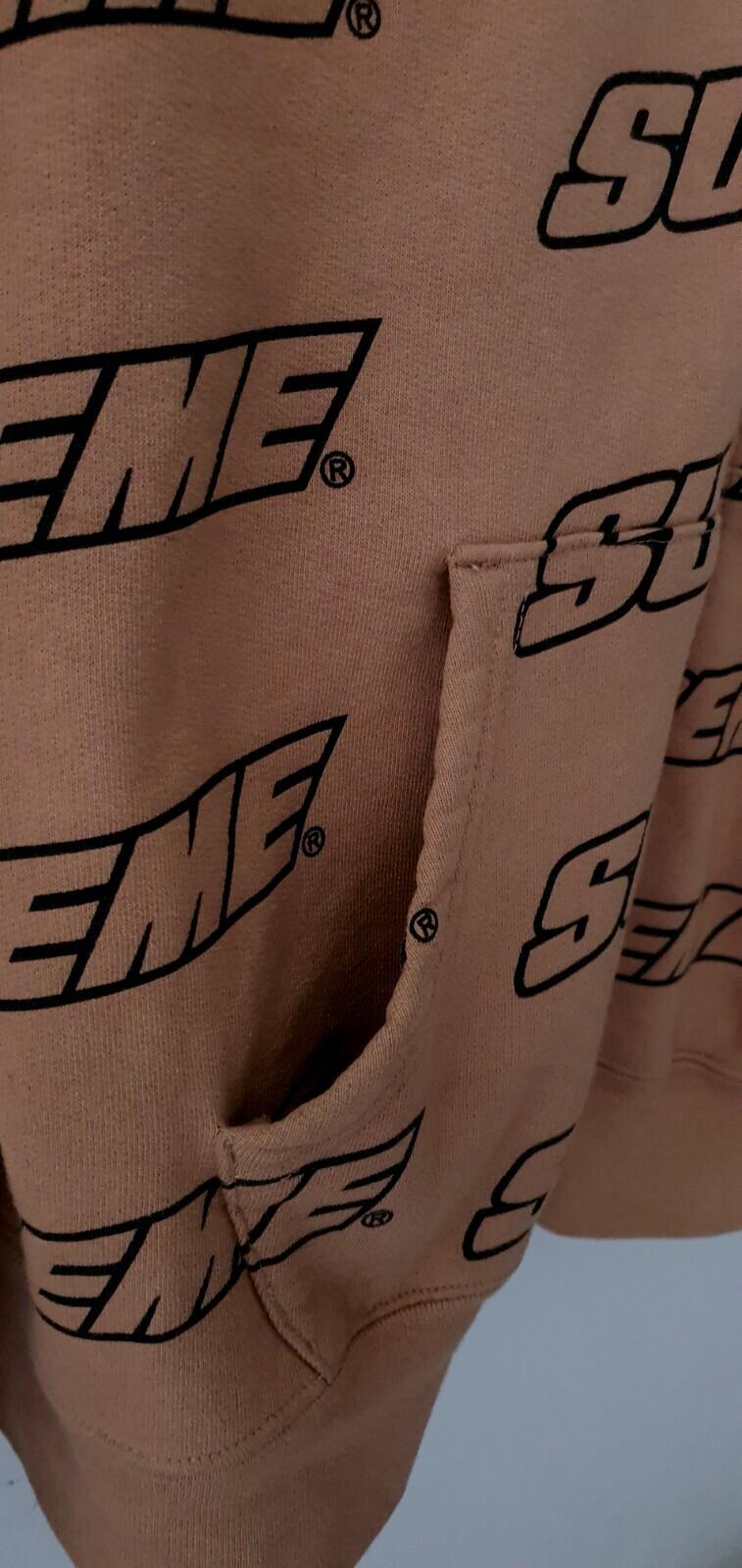 SS18 Supreme Repeat Zip Up hooded sweatshirt light brown size M medium hoodie
