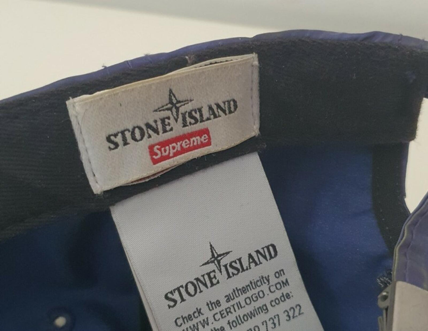 SS16 Supreme x Stone Island heat reactive 6-panel cap Purple hat Made in U.S.A