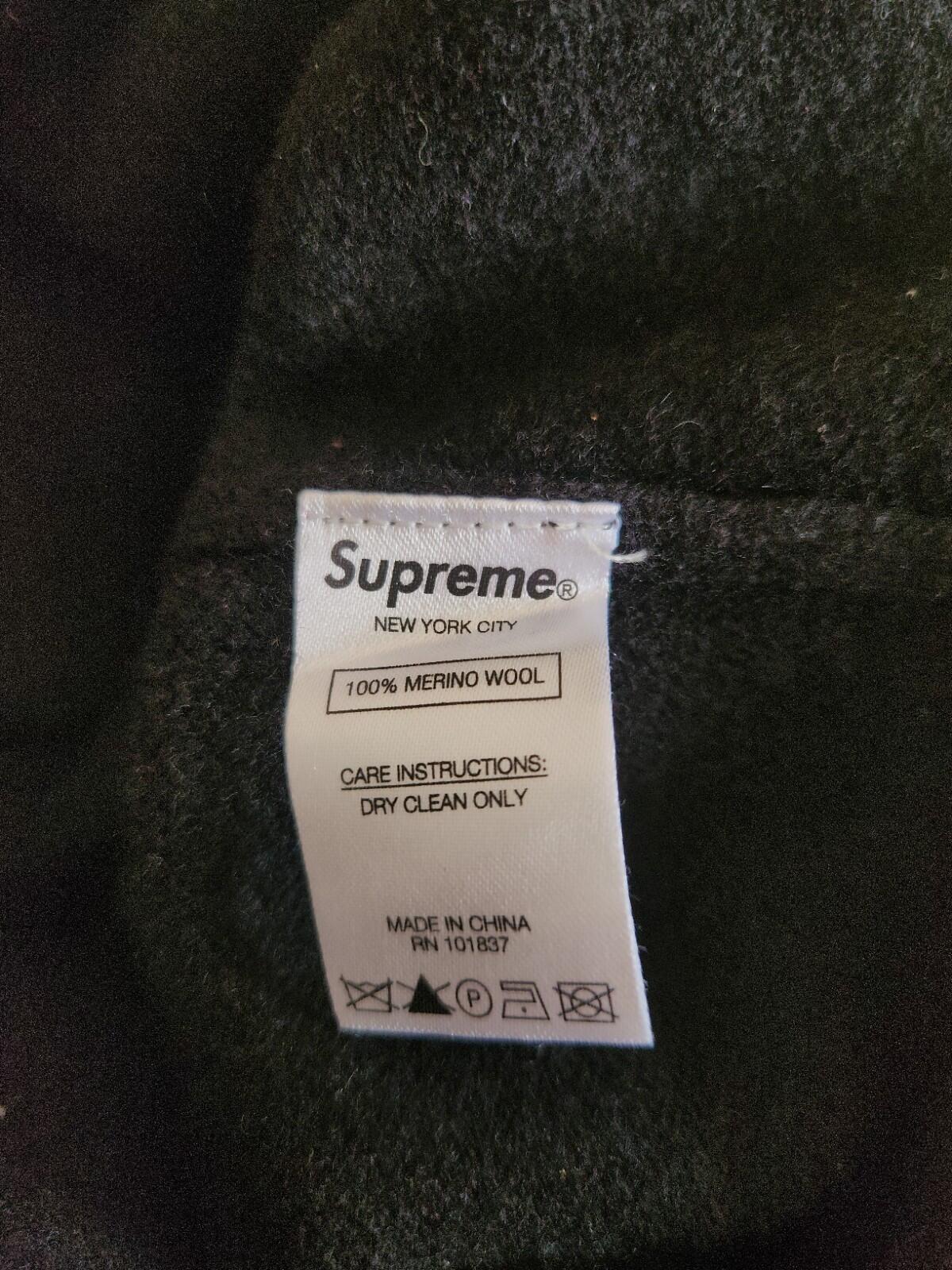 SS21 Supreme Inside Out Logo Sweater size S Small black jumper merino wool