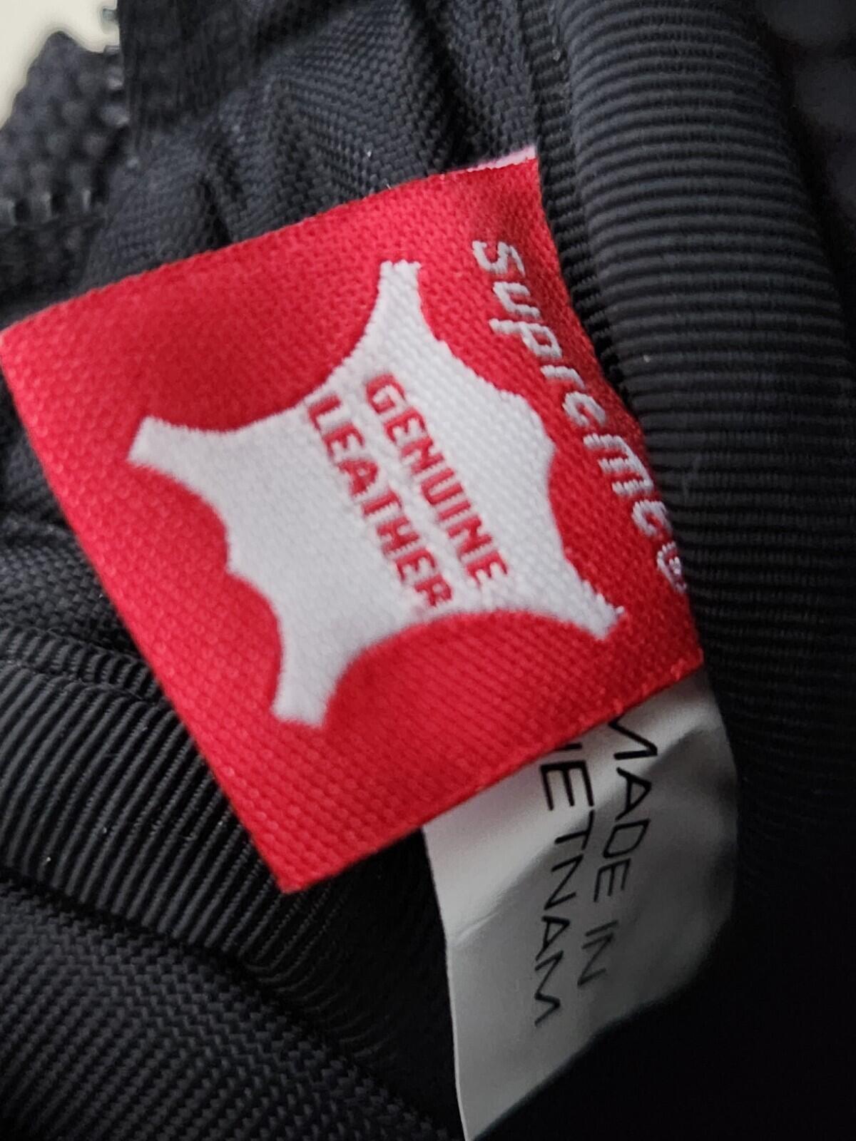 FW19 Supreme Patchwork Cowhide Leather black shoulder bag