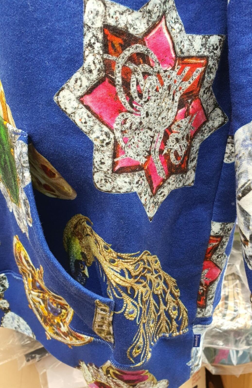 FW17 Supreme Jewels Kapuzenpullover Royalblau Größe M