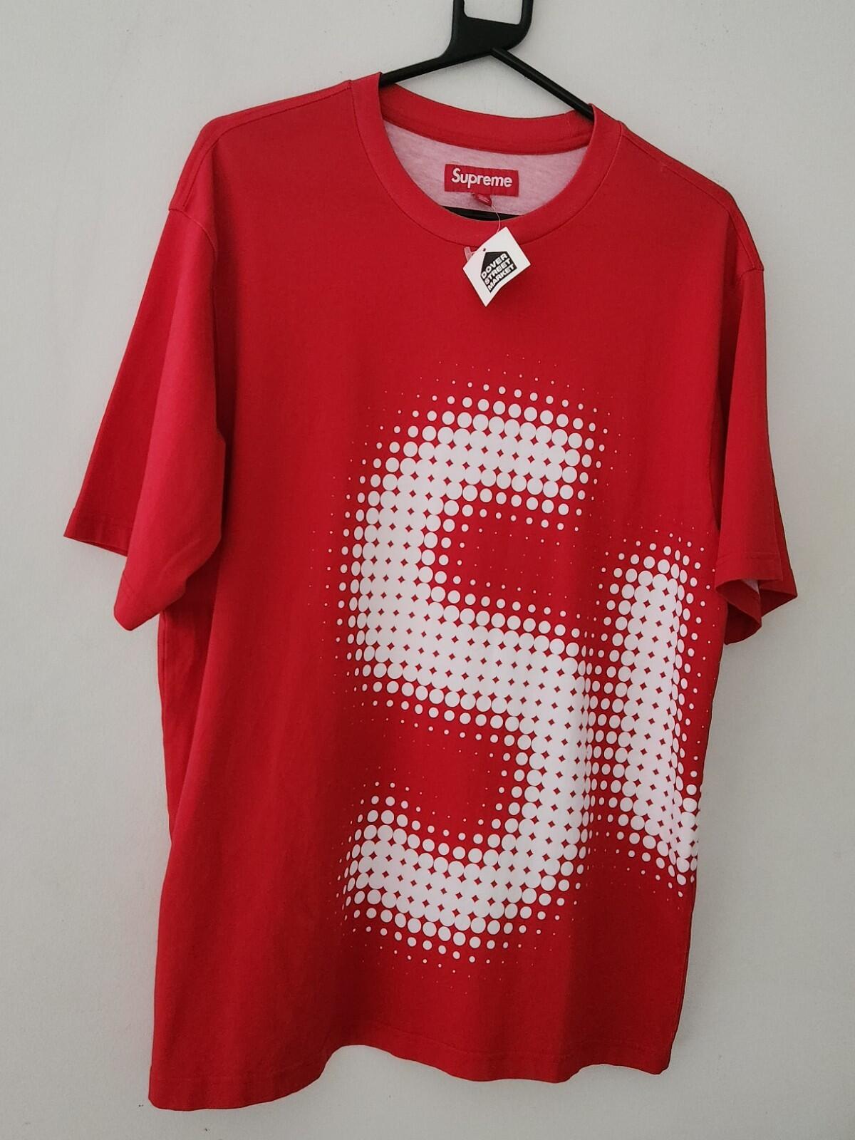 SS24 Supreme Halftone S/S Top Red Tee Short Sleeve T-shirt