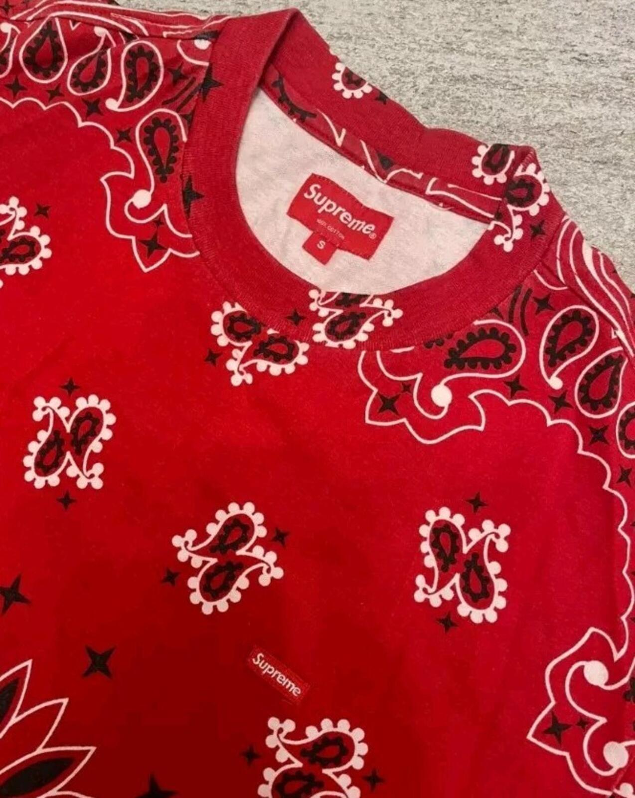 SS21 Supreme Small Box Logo Tee Red Bandana Size M