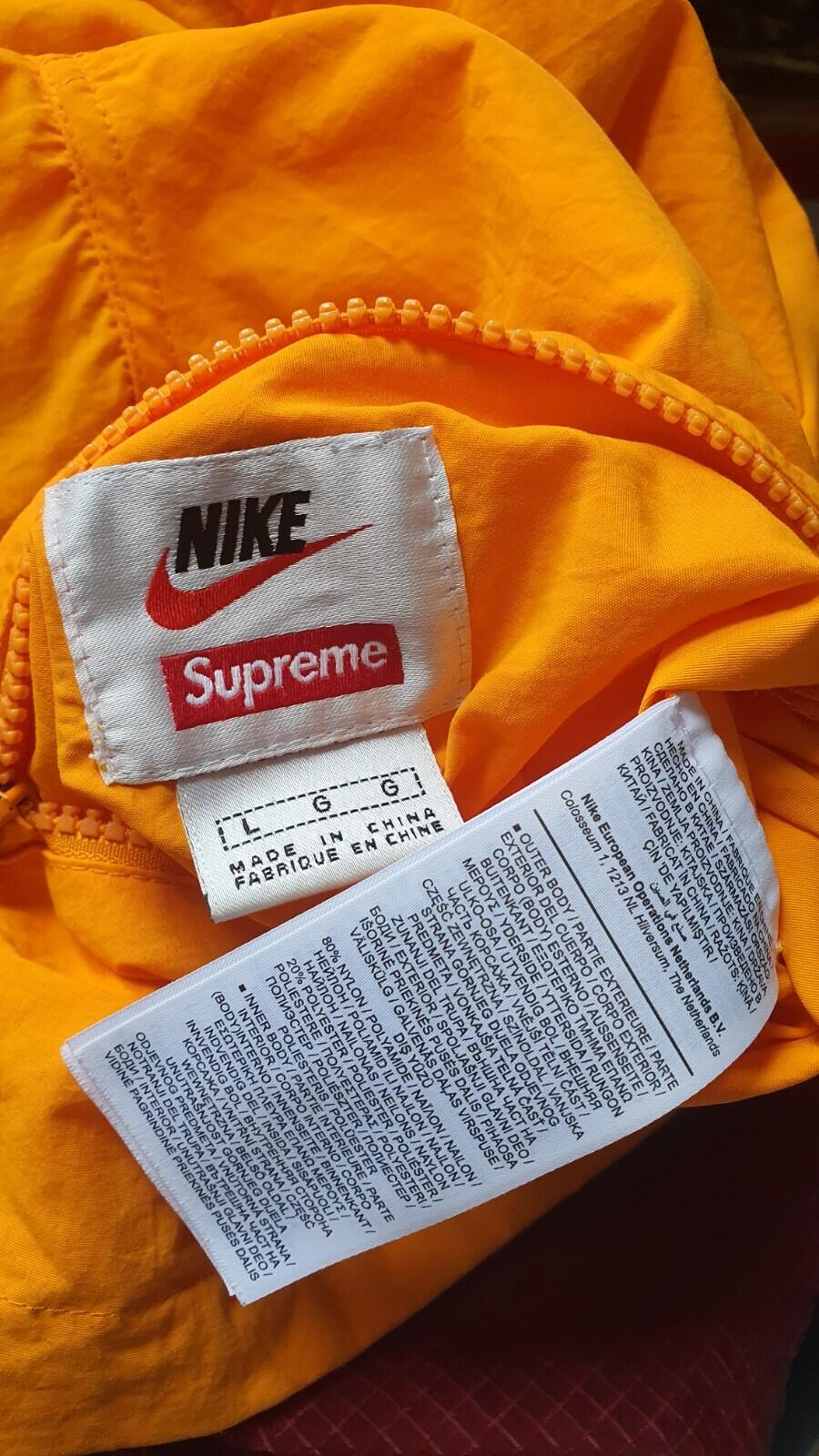 FW20 Supreme x Nike Jewel Reversible Ripstop Anorak Orange Red Size L