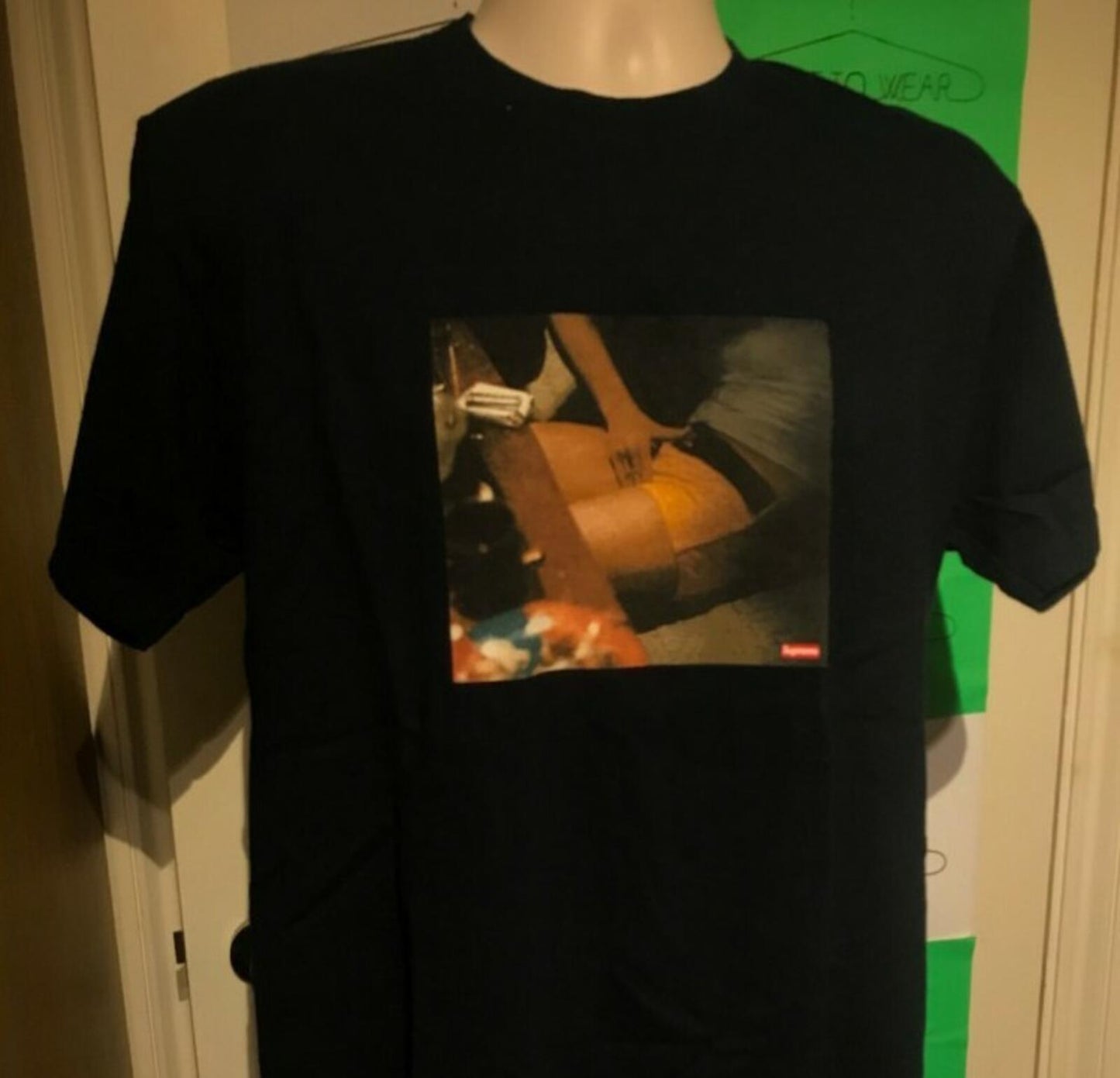 SS15 Supreme KIDS Hand Tee Navy Size L  Jesus Christ