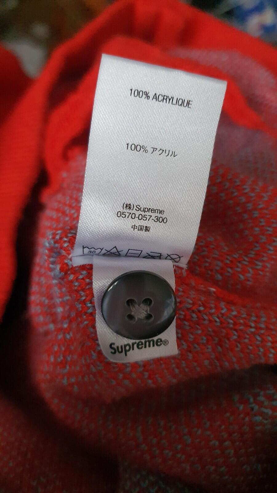 SS20 Supreme Brushed Polka Dot Cardigan Größe S kleiner roter Pullover Acryl Jumper