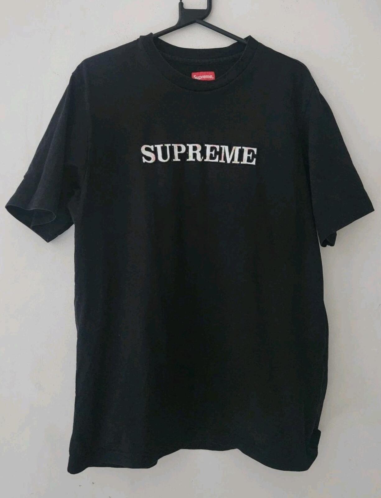FW18 Supreme Floral Logo tee size M medium T-shirt black